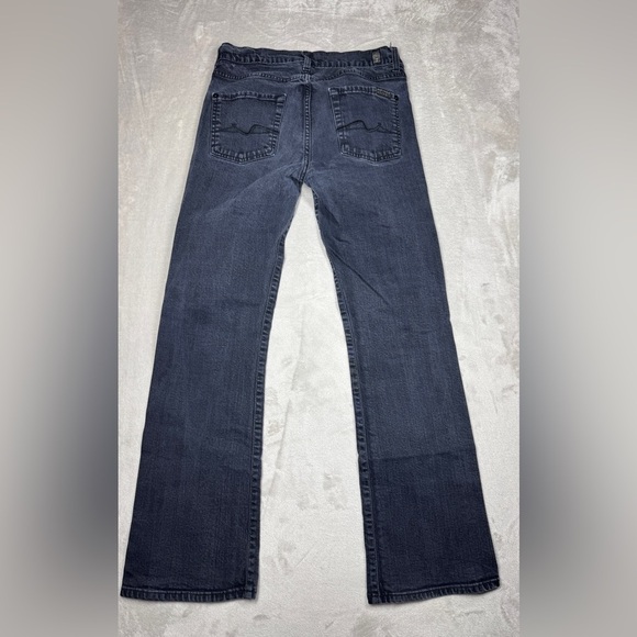 7 For All Mankind Faded Black Bootcut Embroidered Back Pocket Jeans Size 30 - Picture 1 of 16